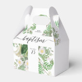 Baptism Christening Cross Greenery Gender Neutral Bedankdoosjes (Voorkant Zijde)