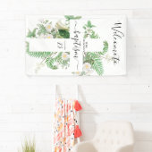 Baptism Christening Cross Greenery Welkomstteken Spandoek (Insitu)
