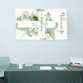 Baptism Christening Cross Greenery Welkomstteken Spandoek (Beurs)
