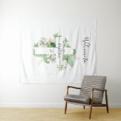 Baptism Christening Cross Greenery Welkomstteken Wandkleed (In Situ (horizontaal))