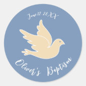 Baptism Christening Dove Ronde Sticker (Voorkant)