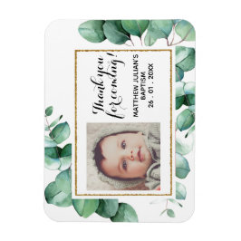 Baptism Christening Eucalyptus Greenery DANK U Magneet