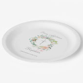 Baptism Christening Floral Silver Cross Papieren Bordje (Gekanteld)