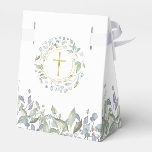 Baptism Christening Greenery Foliage Bedankdoosjes (Achterkant)