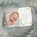 Baptism Christening Greenery Foto bedankt Magneet<br><div class="desc">Goudtekenbaptisme bij het christenen foto bedankt je magneet. Persoonlijk maak je persoonlijk wijs met je foto en speciaal baptisme of christenen. Dank je wel in het chic gold lettering over dit moderne elegante design. Ontworpen door: Thisnotme©</div>