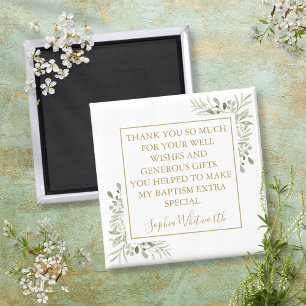 Baptism Christening Greenery Magneet