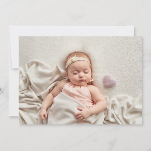 Baptism Christening Greenery Waterverf 2 Foto Bedankkaart (Achterkant)