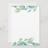 Baptism Christening Invitation Card Greenery Kaart (Achterkant)