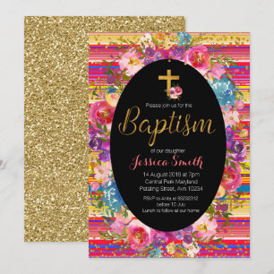 Baptism Christening Invitation Mexican Fiesta Kaart