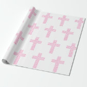 Baptism Christening kruisbevestiging Roze Cadeaupapier (Uitgerold)