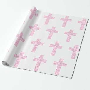 Baptism Christening kruisbevestiging Roze Cadeaupapier