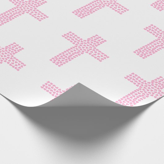 Baptism Christening kruisbevestiging Roze Cadeaupapier (Hoek)