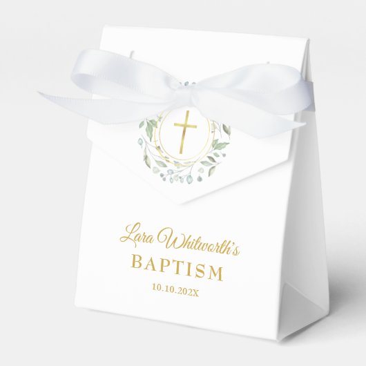 Baptism Christening Laurel Garland Favor Box Bedankdoosjes (Voorkant Zijde)
