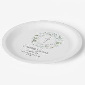 Baptism Christening Laurel Garland Silver Cross Papieren Bordje (Gekanteld)