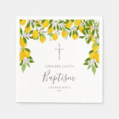 Baptism Christening Lemons Blossom Floral Servet (Voorkant)