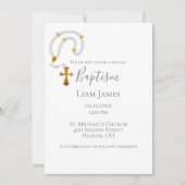 Baptism Christening Rosary Simple Religies Event Kaart (Voorkant)