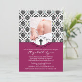 Baptism Christening Uitnodigingen Foto Black Damas (Staand voorkant)