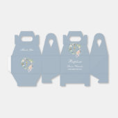 Baptism Christening Waterverf Floral Dusty Blue Bedankdoosjes (Uitgevouwen)