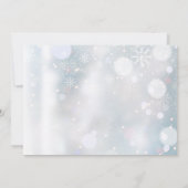 Baptism Christening Winter Snowflakes Foto Bedankkaart (Achterkant)
