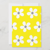 Baptism Christening Yellow Daisy Silver Girl Kaart (Achterkant)