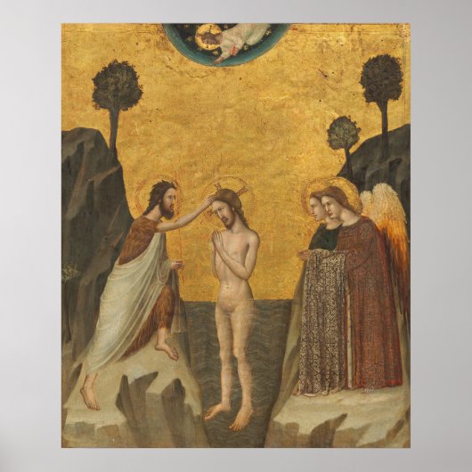 Baptism Christus - Giovanni Baronzio Fine Art Post Poster (Voorkant)