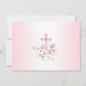 Baptism Communion Confirmation Girl Floral PHOTO Bedankkaart (Achterkant)
