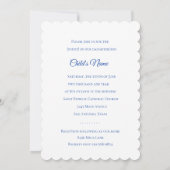 Baptism Confirmation 1st Communion Blue Cross Kaart (Achterkant)