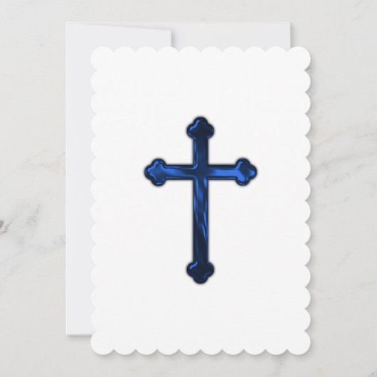 Baptism Confirmation 1st Communion Blue Cross Kaart (Voorkant)