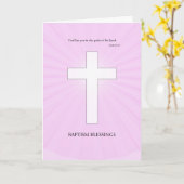 Baptism Congratulations, Glowing Cross Kaart (Gele Bloem)