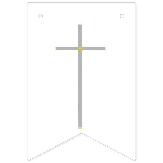 Baptism Cross Blue White Photo Bunting Banner (Tweede vlag)