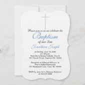 Baptism Cross Boy Blue-uitvindingen Kaart (Voorkant)