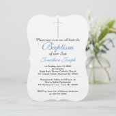 Baptism Cross Boy Blue-uitvindingen Kaart (Staand voorkant)