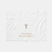Baptism Cross Gold Crucifix Netting Fleece Deken (Voorkant (Horizontaal))