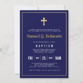 Baptism Dark Navy Invitation Kaart (Voorkant)