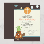 Baptism Dedication 5x7 Kikker & Turtle Invitation Kaart (Voorkant / Achterkant)