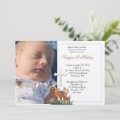 Baptism Dedication 5x7 Photo Deer Family Invite Kaart (Staand voorkant)