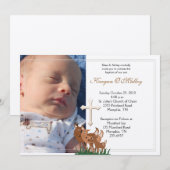Baptism Dedication 5x7 Photo Deer Family Invite Kaart (Voorkant / Achterkant)