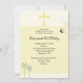 Baptism Dedication Spring Bee Happy Invitation Kaart (Voorkant)