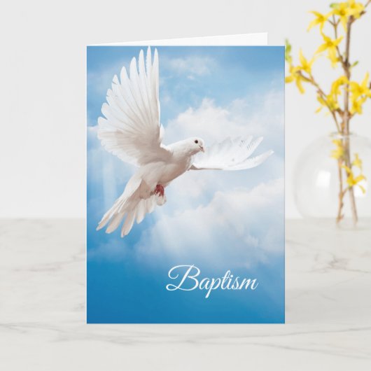 Baptism Dove Kaart (Gele Bloem)