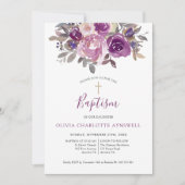 Baptism Dusty Mauve Paars Botanical Christening Kaart (Voorkant)