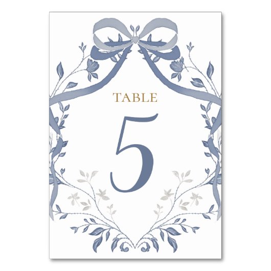 Baptism elegant blue bow kaart (Voorkant)