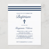 BAPTISM Elegant Striped Blue Cross Budget (Voorkant)