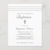 BAPTISM Elegant Striped grijs Cross Budget (Voorkant)