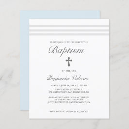 BAPTISM Elegant Striped grijs Cross Budget