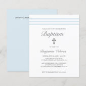 BAPTISM Elegant Striped pastel blue Cross (Voorkant / Achterkant)