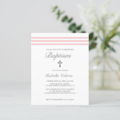 BAPTISM Elegant Striped pastel roze kruis (Staand voorkant)