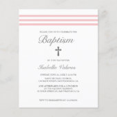 BAPTISM Elegant Striped pastel roze kruis (Voorkant)