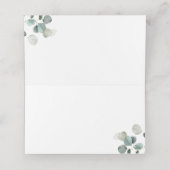 Baptism Eucalyptus Golden Floral Place card Plaatskaartje (Binnenkant ongevouwen)