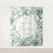 Baptism Eucalyptus greenery backdrop banner Wandkleed (Voorkant)