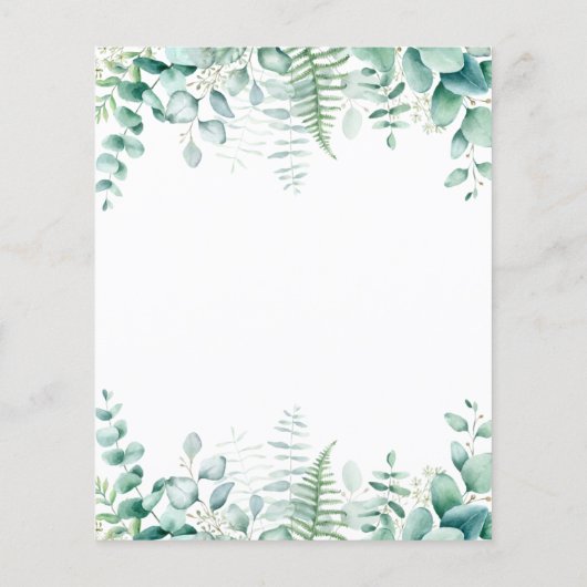 Baptism eucalyptus greenery budget uitnodiging flyer (Achterkant)